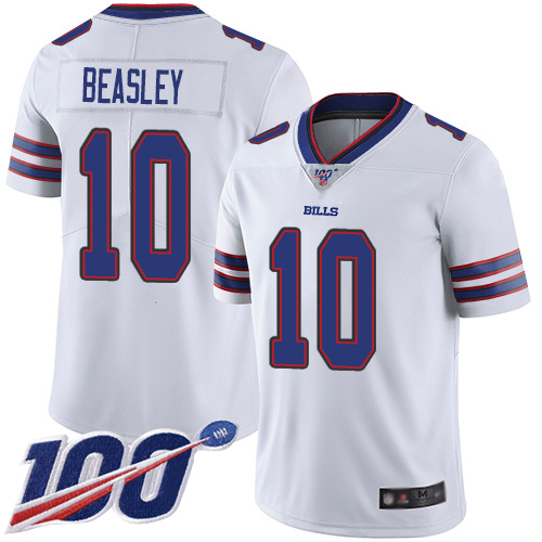 Men Buffalo Bills #10 Cole Beasley White Vapor Untouchable Limited Player 100th Season NFL Jersey